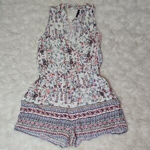 BeBop Floral Patterned Sleeveless Romper